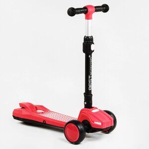 Самокат триколісне складане кермо світло звук дим Best Scooter MAXI 60 кг Red (111438)