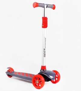 Самокат триколісне світло деки та коліс знімне кермо Best Scooter MAXI 60 кг Red and grey (114443)