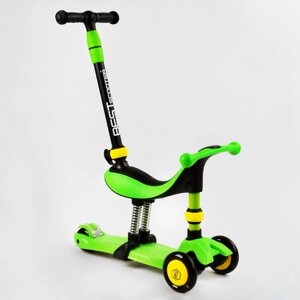 Самокат-велобег триколісний Best Scooter колеса PU зі світлом 3 в 1 70 кг Green (105635)