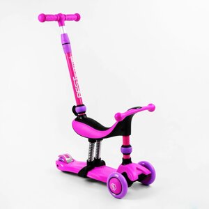 Самокат-велобег триколісний Best Scooter колеса PU зі світлом 3 в 1 70 кг Violet (105656)