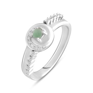 Срібне кільце SilverBreeze з натуральним смарагдом 0.1ct (2106258) 17