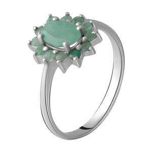 Срібне кільце SilverBreeze з натуральним смарагдом 0.617ct (1964804) 17.5 розмір