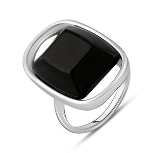 Срібна каблучка SilverBreeze з натуральним оніксом 11.75ct (2125938) 17.5