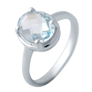 Срібне кільце SilverBreeze з натуральним топазом 2.76ct (2042525) 18.5 розмір