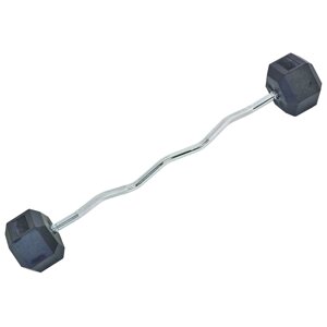 Штанга фіксована вигнута гумова planeta-sport Rubber Hexagon Barbell 45кг TA-6231-45 l-95см