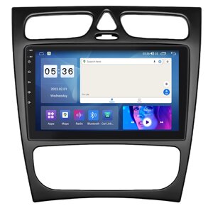 Штатна магнітола Lesko 9" Mercedes-Benz C-Клас II W203 2000-2004 2/32Gb CarPlay 4G Wi-Fi GPS Prime