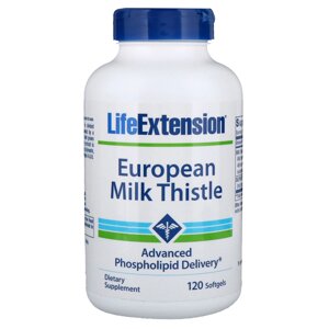 Силімарин (Расторопша) European Milk Thistle Life Extension 120 желатинових капсул