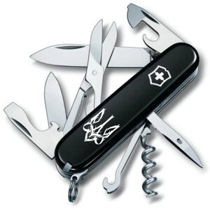 Складаний ніж Victorinox Climber Ukraine Тризуб готичний білий (1.3703.3_T0630u)