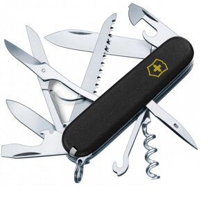 Складаний ніж Victorinox Huntsman Mat Чорний матовий лак з жовтим лого (1.3713.3_M0008p)