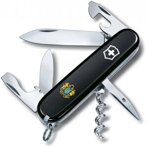 Складаний ніж Victorinox Spartan Ukraine 91мм 12функцій Чорний Великий Герб України (1.3603.3_T0400u)