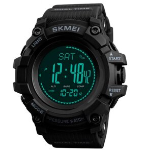 Смарт-годинник чоловічий з крокоміром і барометром Skmei Processor Black (1676)