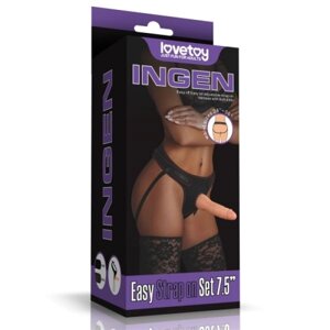 Страпон реалістичний на трусиках Lovetoy Easy Strapon Set