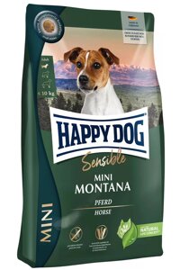 Сухий корм беззерновий для дрібних порід Happy Dog Sensible Mini Montana з коніною 4 kg (61248)