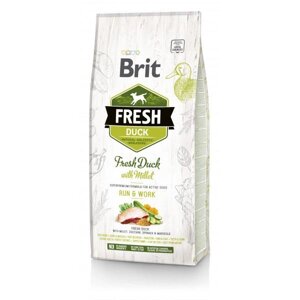 Сухий корм для активних дорослих собак Brit Fresh Active Run & Work з качкою і пшленом 12 кг (8595602530816)