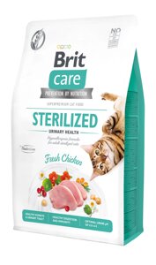 Сухий корм для стерилізованих котів Brit Care Cat GF Sterilized Urinary Health з куркою 2 кг (8595602540730)