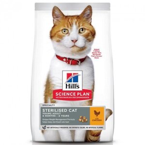 Сухий корм для стерилізованих котів Hill's Science Plan Sterilised Cat Young/Adult із куркою 300 г (052742933801)