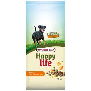 Сухий корм Happy Life Adult with Beef flavouring для собак усіх порід 15 кг (5410340311042)