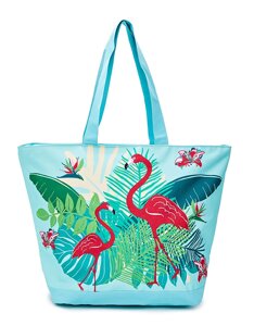 Сумка пляжна Le Comptoir de la plage Tropical 35x58x23 см One Size Блакитний із принтом фламінго (ZIK0000015828)