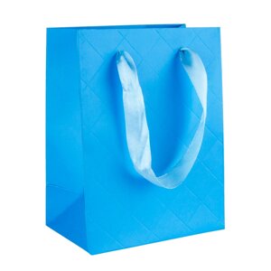 Сумочка подарункова паперова із ручками Gift bag Diamants 14х11х6.5 см Блакитний (19385)