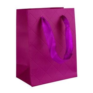 Сумочка подарункова паперова з ручками Gift bag Diamants 14х11х6.5 см Бузковий (19387)