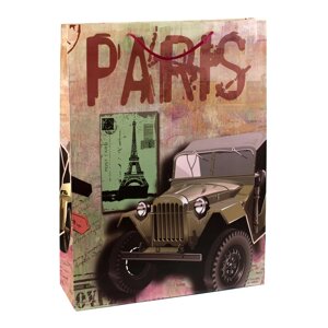 Сумочка подарункова паперова із ручками Gift bag Paris 43х32х10 см (19378)