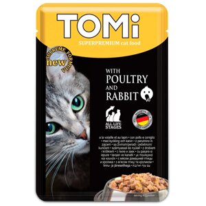 Суперпреміум вологий корм TOMi Poultry Rabbit пауч 100 г (4003024465189)