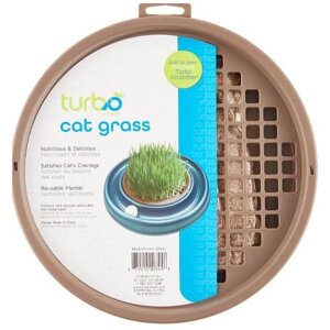 Трава для котів у контейнері плантатор Coastal Turbo Cat Grass комплект зерна пшениці вермікуліт 25x2x1 см