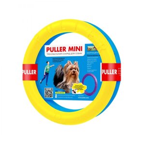 Тренувальний снаряд для собак PULLER Mini Colors of Freedom 18 см Жовтий з блакитним (d6491)