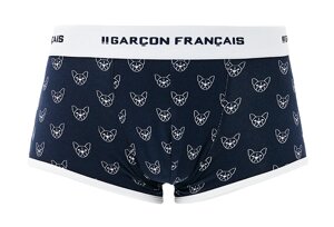 Боксери труси Garcon Francais Shorty18 XXL Темно-синій з принтом бульдога (3701195818315)