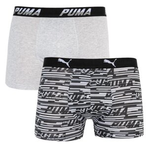 Боксери Puma Logo AOP Boxer 2-pack XL gray/white/black 501003001-200