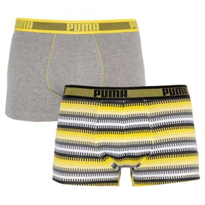 Боксери Puma Worldhood Stripe Trunk 2-pack S gray/yellow 501004001-020