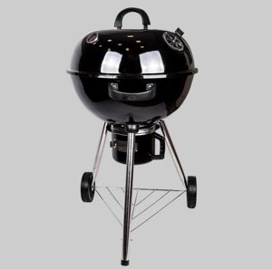 Вугільний гриль-барбекю з термометром в кришці Lightled MEAT GRILL LV20015599L Black