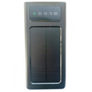 УМБ Power Bank Solar 50000mAh повірбанк 4 в 1 з сонячною панеллю, екраном, ліхтариком Black (11222-hbr)