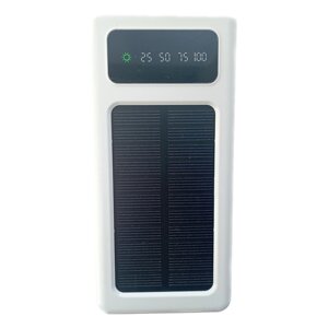 УМБ Power Bank Solar 50000mAh повірбанк 4 в 1 з сонячною панеллю, екраном, ліхтариком White (11223-hbr)