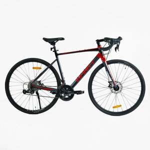 Велосипед гравійний Corso Infinity 21" Shimano Sora 18 швидкості Black and red (154842)