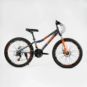 Велосипед спортивний 24" Corso STARK 21 швидкість Black and orange (137737)