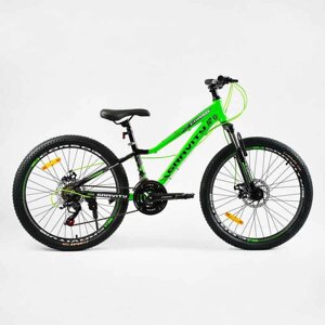 Велосипед спортивний Corso 24" GRAVITY 21 швидкість 12 Green (137757)