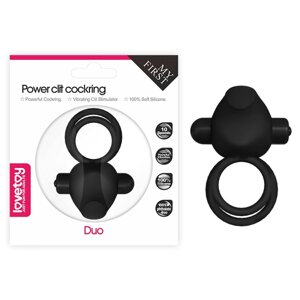 Вібро-насадка для пеніса з ерекційними кільцями Lovetoy Power Clit Duo Silicone Cockring