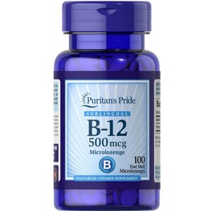 Вітамін Б12 Puritan's Pride Vitamin B-12 Sublingual 500 mcg 100 Microlozenges