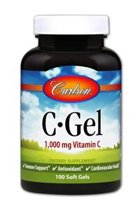 Вітамін C C-Gel Carlson Labs 1000 мг 100 гелевих капсул