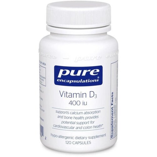 Вітамін D Pure Encapsulations Vitamin D3 10 mcg /400 IU 120 Caps PE-00622