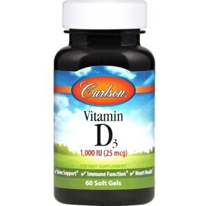 Вітамін Д Vitamin D Carlson Labs 1000 МО 60 гелевих капсул