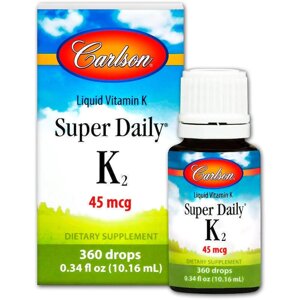 Вітамін К-2 менахінон Super Daily K2 Carlson Labs рідина 45 мкг 10,16 мл