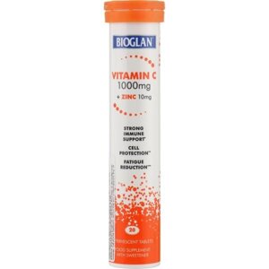 Вітамін С підвищення імунітету Bioglan Vitamin C + Zinc 20 effervescent tabs