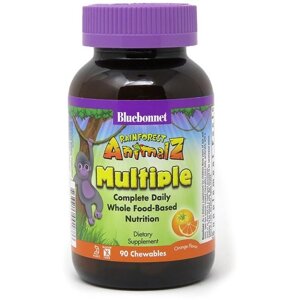 Вітамінно-мінеральний комплекс Bluebonnet Nutrition Rainforest Animalz Multiple Complete Daily 90 Chewables Orange