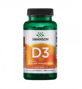 Вітаміни Swanson D-3 High Potency Vitamin 1000iu 250 caps (1086-100-64-9675982-20)