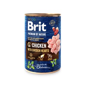 Вологий корм Brit Premium by Nature з куркою та курячими серцями для собак 0.4 кг (100405/8522)