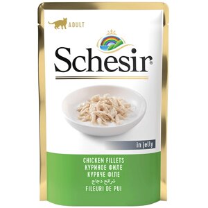 Вологий корм для котів Schesir Chicken Fillets Куряче філе у желе 85 г (8005852171023)