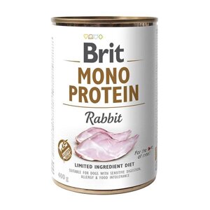 Вологий корм для собак Brit Mono Protein із кроликом 400 г (8595602529797)