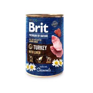 Вологий корм для собак Brit Premium by Nature 400 g для собак індичатина з індичою печінкою (8595602538553)